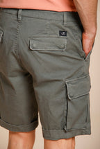 Chile bermuda cargo uomo in raso stretch slim fit ①