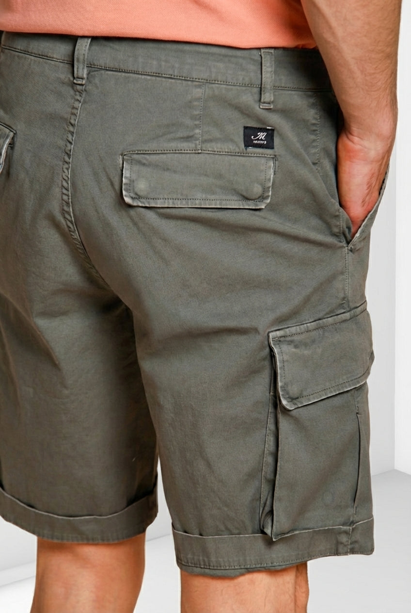Chile bermuda cargo uomo in raso stretch slim fit ①