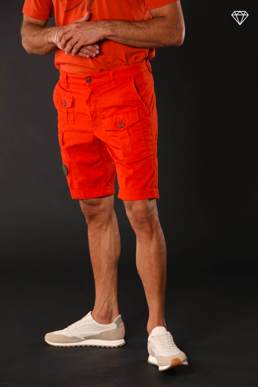 George Coolpocket bermuda cargo uomo in raso stretch logo edition carrot fit ①