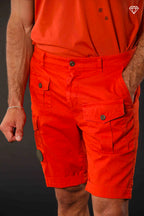 George Coolpocket bermuda cargo uomo in raso stretch logo edition carrot fit ①