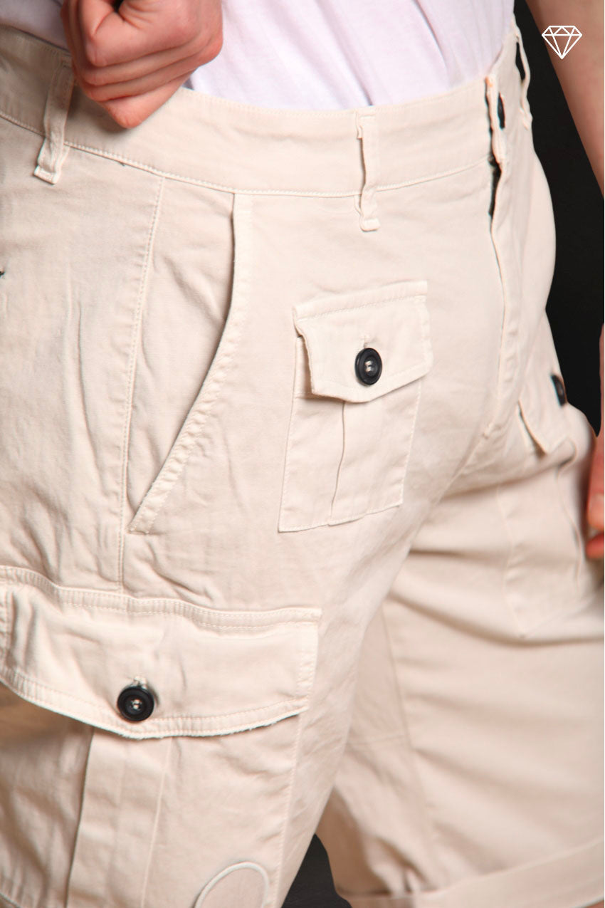 George Coolpocket bermuda cargo uomo in raso stretch logo edition carrot fit ①