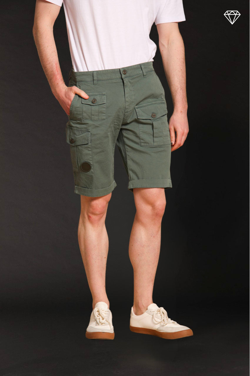 George Coolpocket bermuda cargo uomo in raso stretch logo edition carrot fit ①