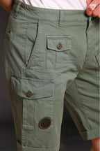 George Coolpocket bermuda cargo uomo in raso stretch logo edition carrot fit ①