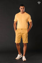 John Coolkhinos bermuda chino uomo in cotone pima logo edition carrot fit ①