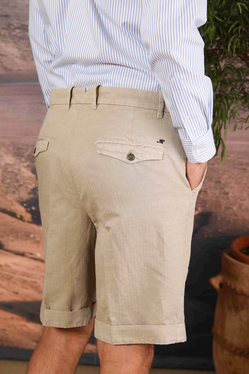 Chinos 22 bermuda chino uomo in misto cotone e canapa a resca relaxed fit