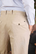 Chinos 22 bermuda chino uomo in misto cotone e canapa a resca relaxed fit