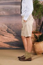 Chinos 22 bermuda chino uomo in misto cotone e canapa a resca relaxed fit