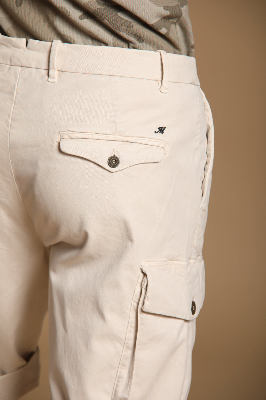 Cargo 22 bermuda cargo uomo in gabardina di cotone e seta elasticizzata relaxed fit