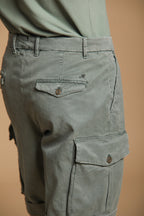 Cargo 22 Herren-Cargo-Bermuda aus Gabardine mit elastischer Baumwoll-Seiden-Mischung Relaxed Fit