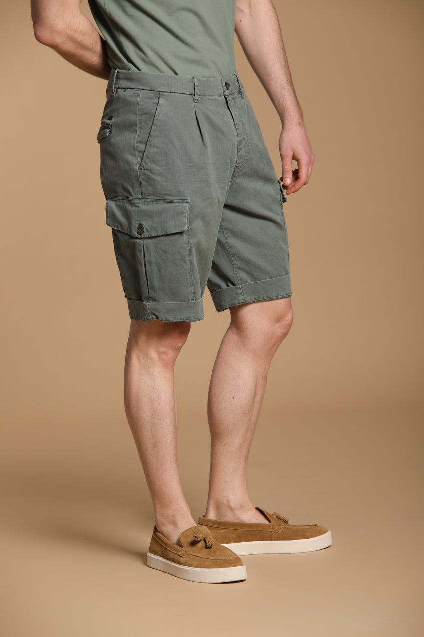 Cargo 22 Herren-Cargo-Bermuda aus Gabardine mit elastischer Baumwoll-Seiden-Mischung Relaxed Fit