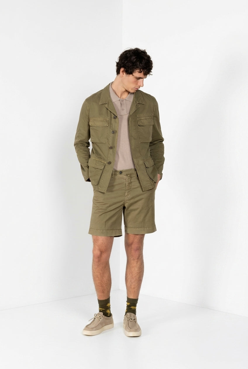 Boston delamere bermuda chino uomo in twill stretch relaxed fit