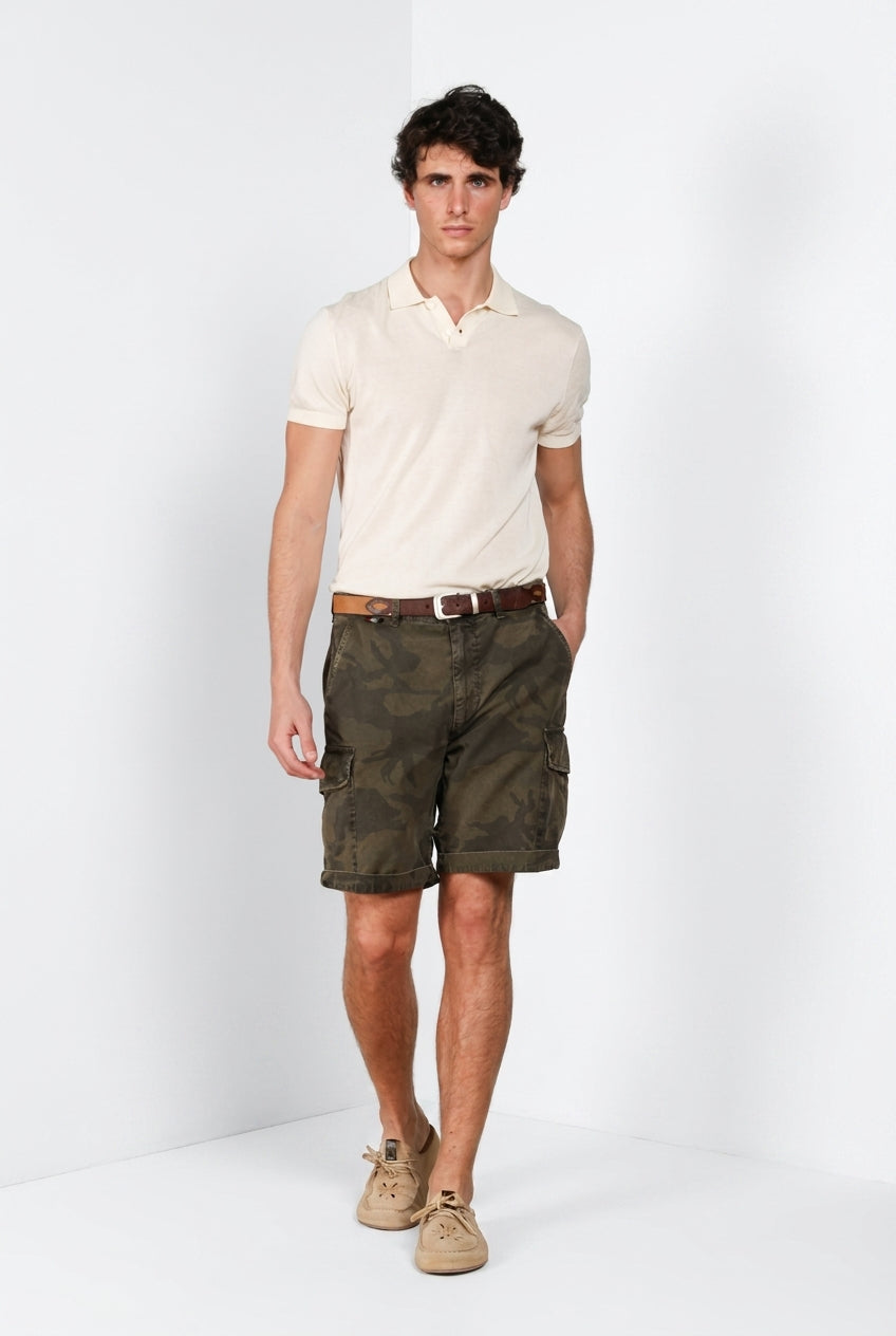 Chile M74 Bermuda Cargo Herren aus Canvas Camouflagedruck relaxed fit