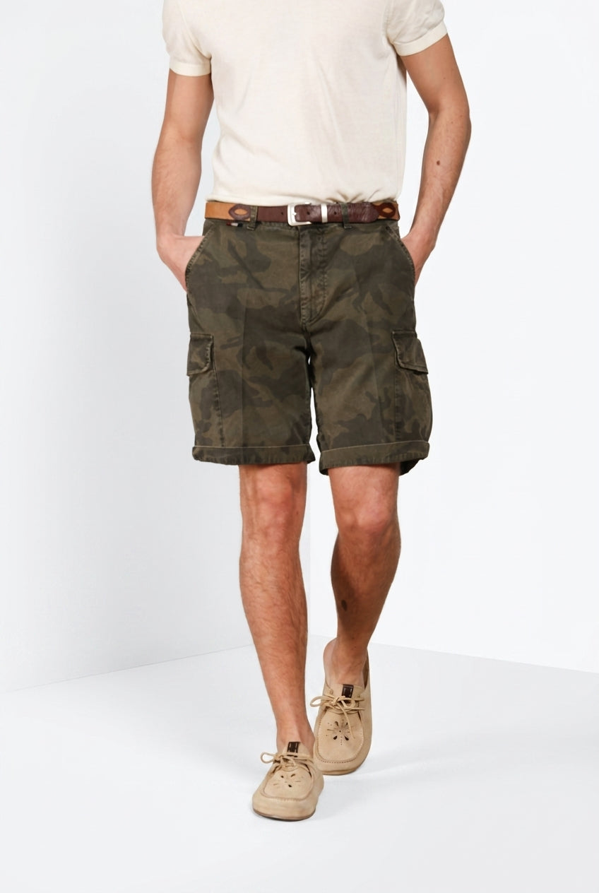 Chile M74 Bermuda Cargo Herren aus Canvas Camouflagedruck relaxed fit