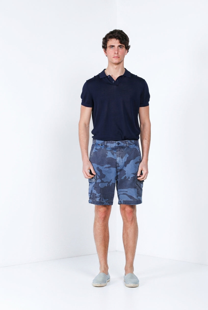 Chile M74 Bermuda Cargo Herren aus Canvas Camouflage-Druck relaxed fit