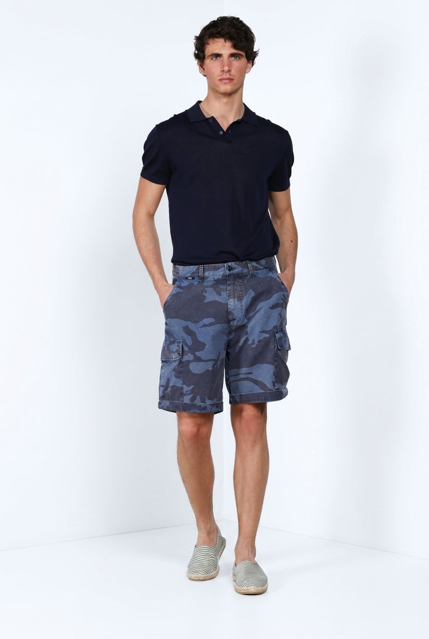 Chile M74 Bermuda Cargo Herren aus Canvas Camouflage-Druck relaxed fit