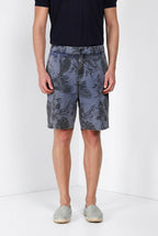 Denver M74 Bermuda Cargo Herren aus Canvas Hawaii-Print relaxed fit