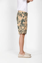 Denver M74 Bermuda Cargo Herren aus Canvas Hawaii-Druck relaxed fit