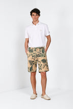 Denver M74 Bermuda Cargo Herren aus Canvas Hawaii-Druck relaxed fit