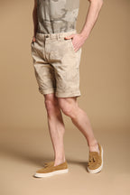Khinos M74 bermuda chino uomo in cotone con stampa camouflage bianca relaxed fit