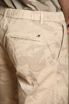 Khinos M74 bermuda chino uomo in cotone con stampa camouflage bianca relaxed fit