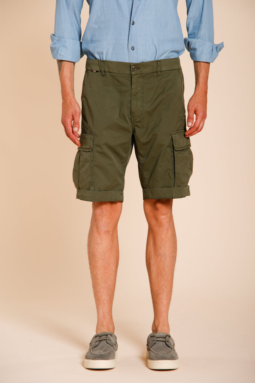 Cargo M74 bermuda cargo uomo in gabardina stretch relaxed fit