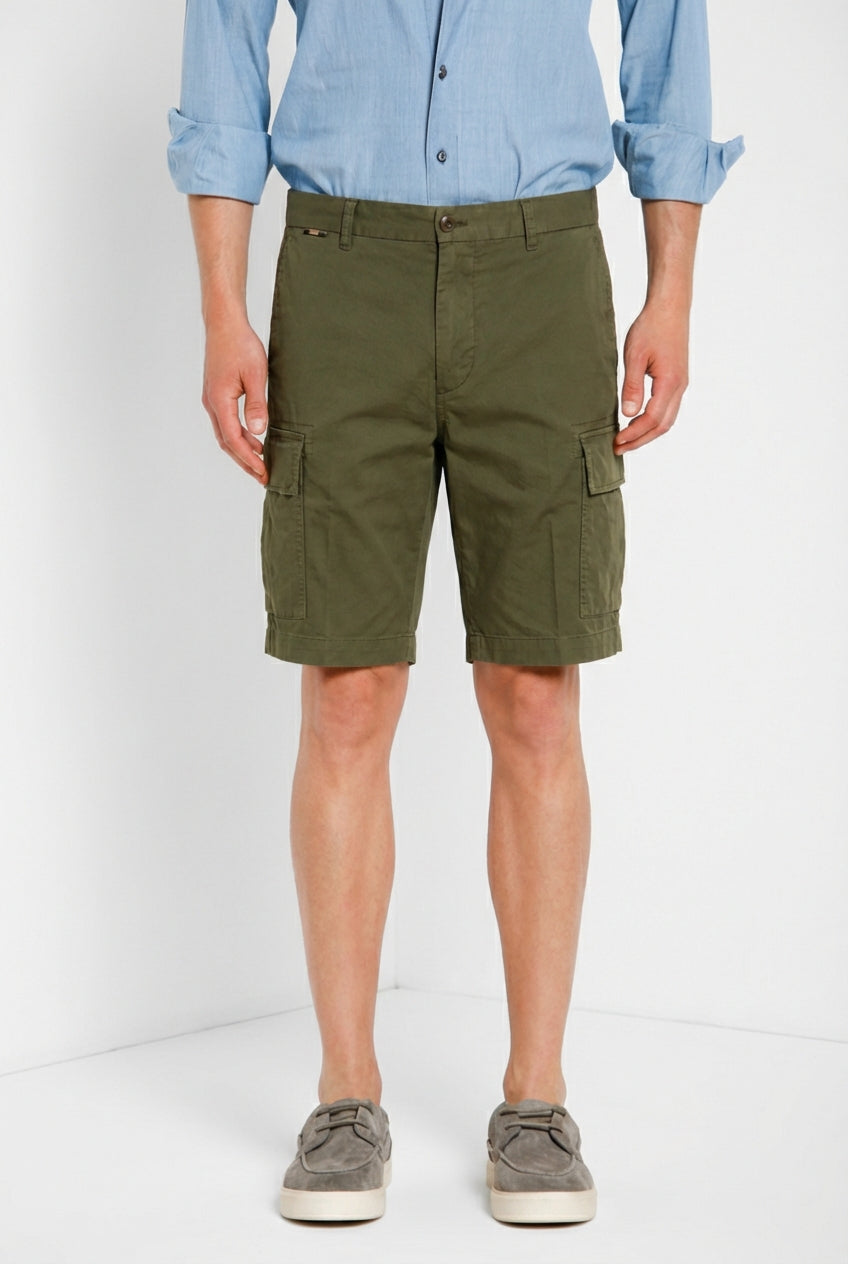 Cargo M74 bermuda cargo uomo in gabardina stretch relaxed fit