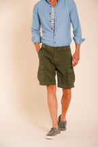 Cargo M74 bermuda cargo uomo in gabardina stretch relaxed fit