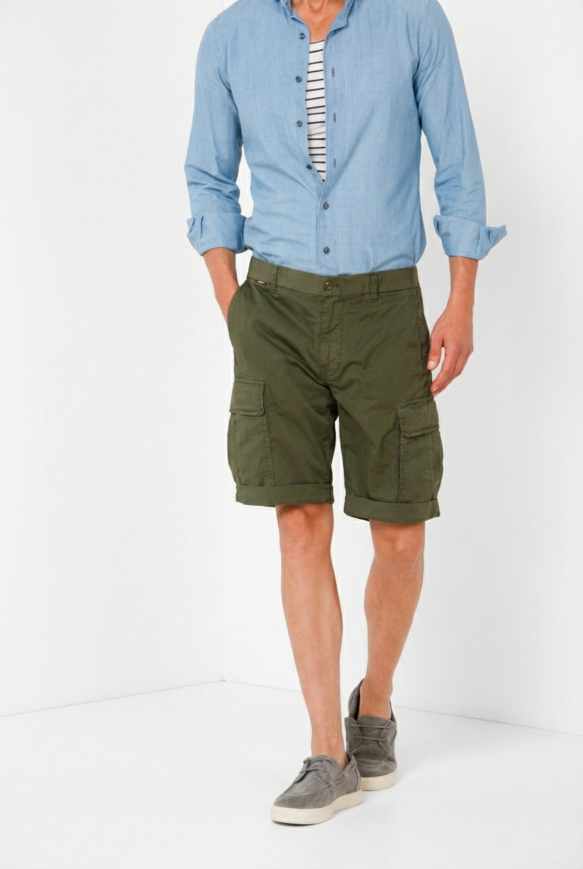 Cargo M74 Bermuda Cargo Herren aus Gabardine Stretch relaxed fit