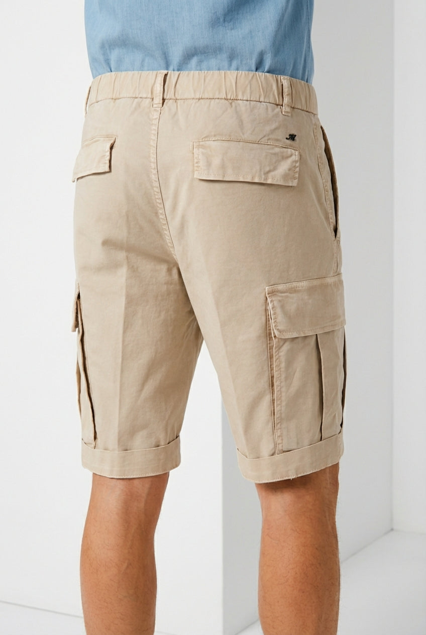 Cargo M74 bermuda cargo uomo in gabardina stretch relaxed fit
