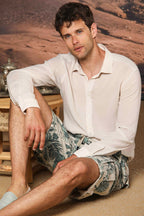 Torino camicia uomo a manica lunga in tencel