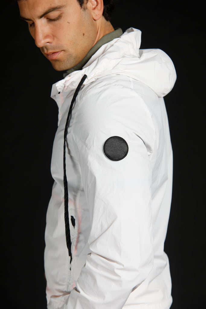 King Athleisure Herren-Sweatshirt aus Stretch-Nylon Logo-Edition mit Kapuze und Reißverschluss