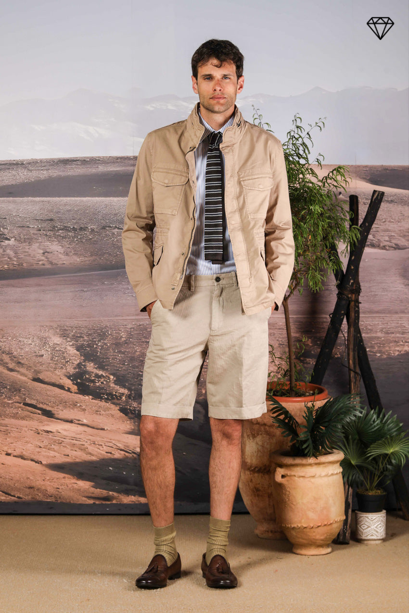Field Jacket M74 uomo in twill di cotone pima leggero stretch ①