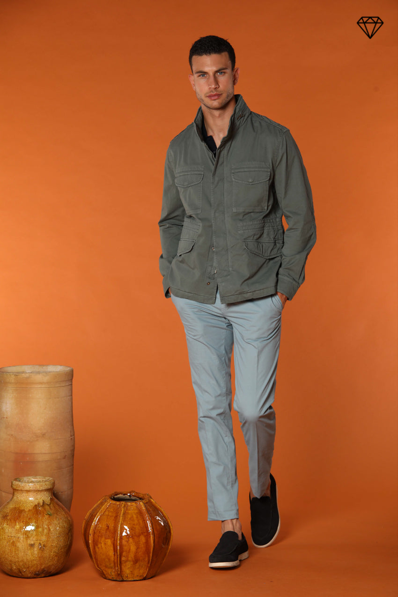 Immagine 3 di Field Jacket M74 uomo in twill di cotone pima leggero stretch colore verde di Mason's