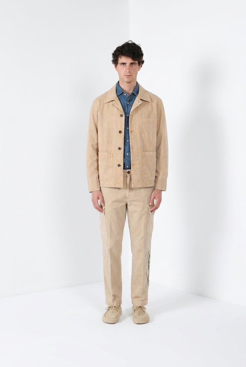 Detroit M74 Overshirt Herren aus geflammtem Panama