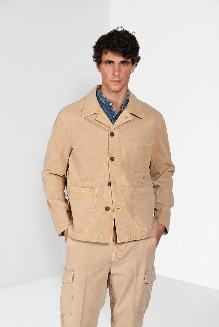 Detroit M74 Overshirt Herren aus geflammtem Panama