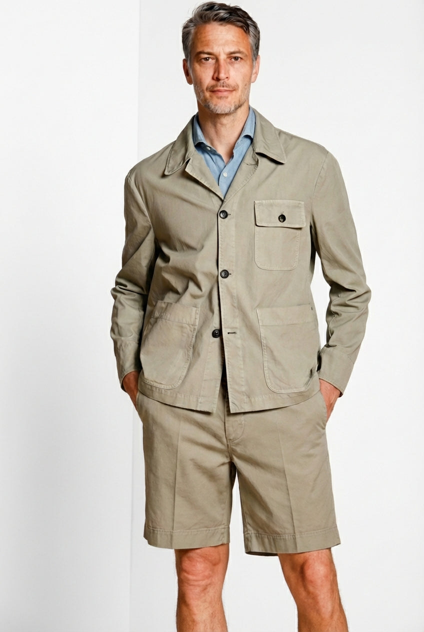 Work Jacket overshirt uomo in canvas oxford ①