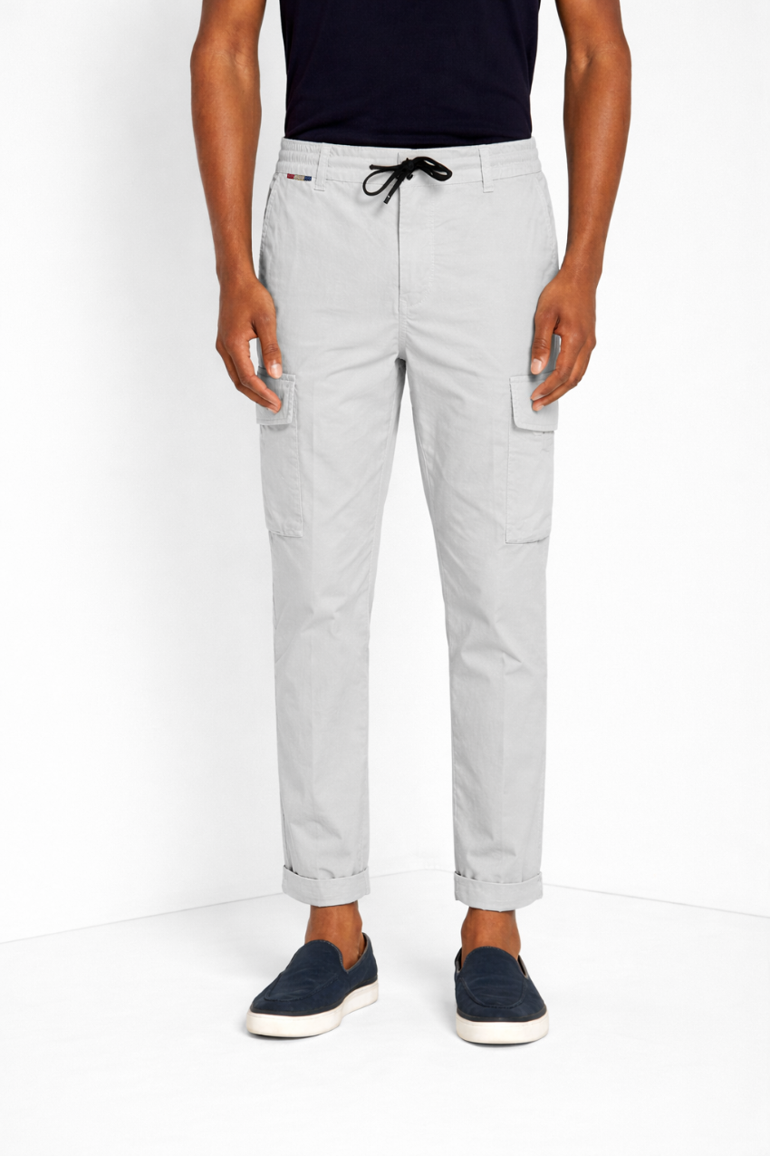 Chile Jogger pantalone cargo uomo in tela paracadute lyocell e cotone extra slim fit