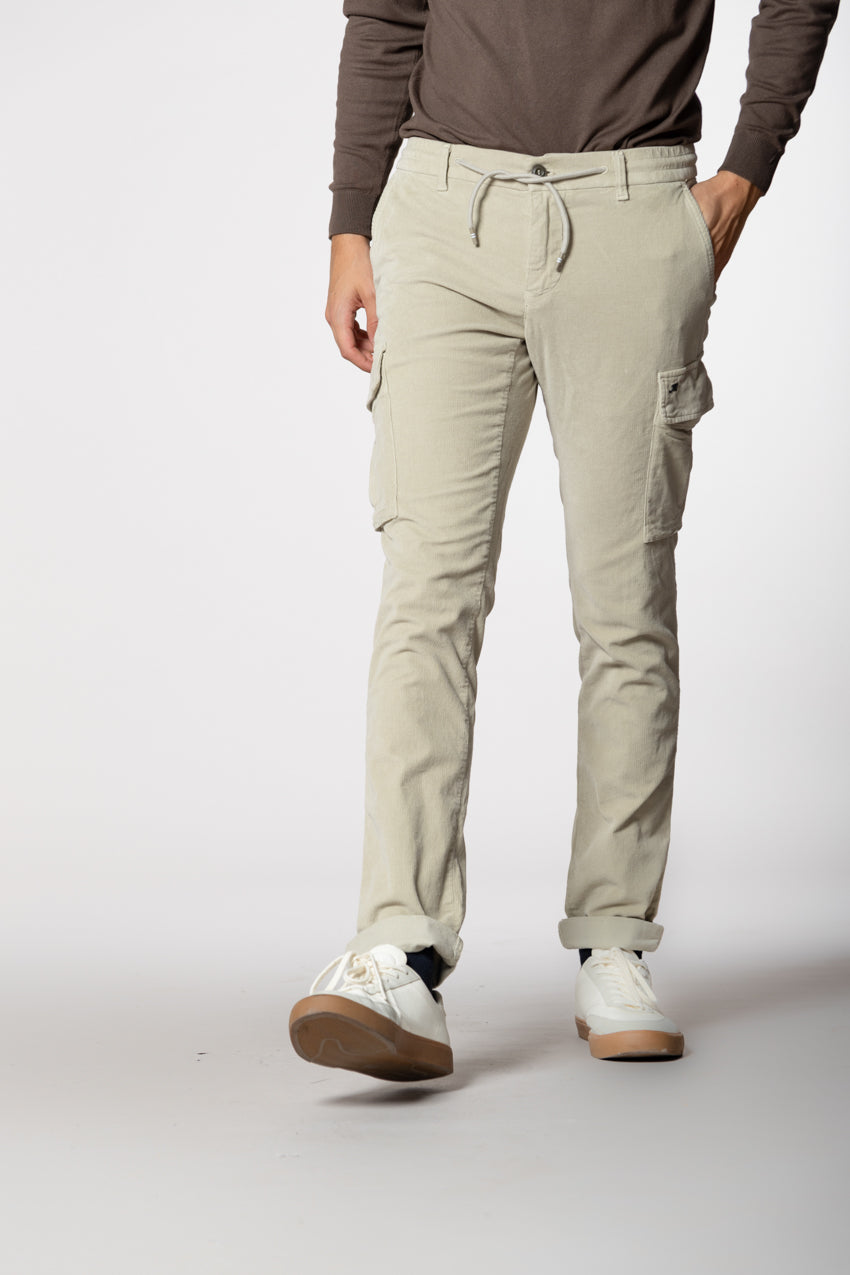 Chile Jogger pantalone cargo uomo in velluto 1500 righe extra slim fit