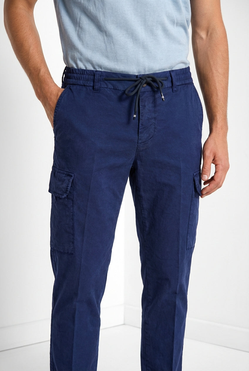 Chile Jogger pantalone cargo uomo in tela paracadute lyocell e cotone extra slim fit