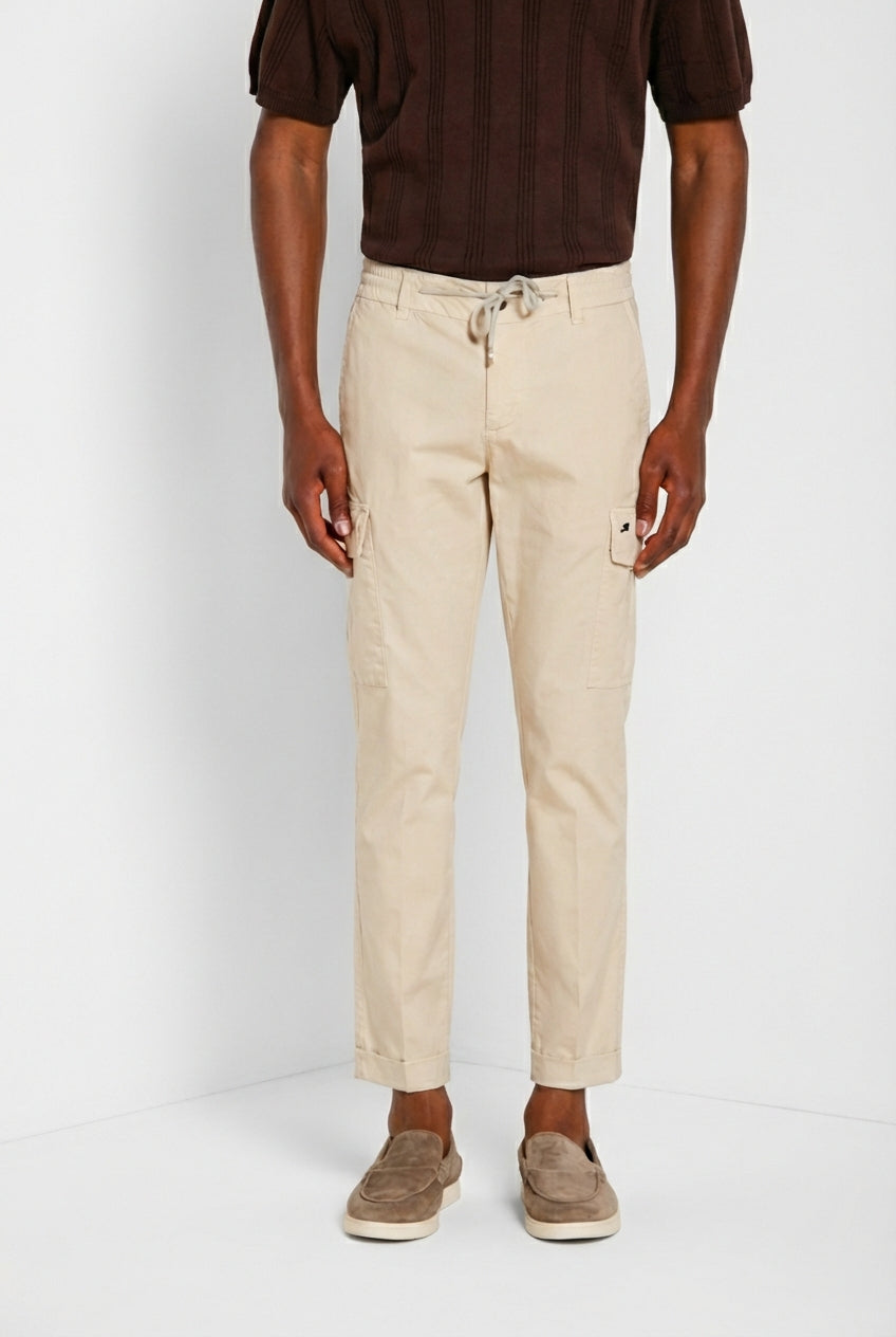 Chile Jogger pantalone cargo uomo in tela paracadute lyocell e cotone extra slim fit