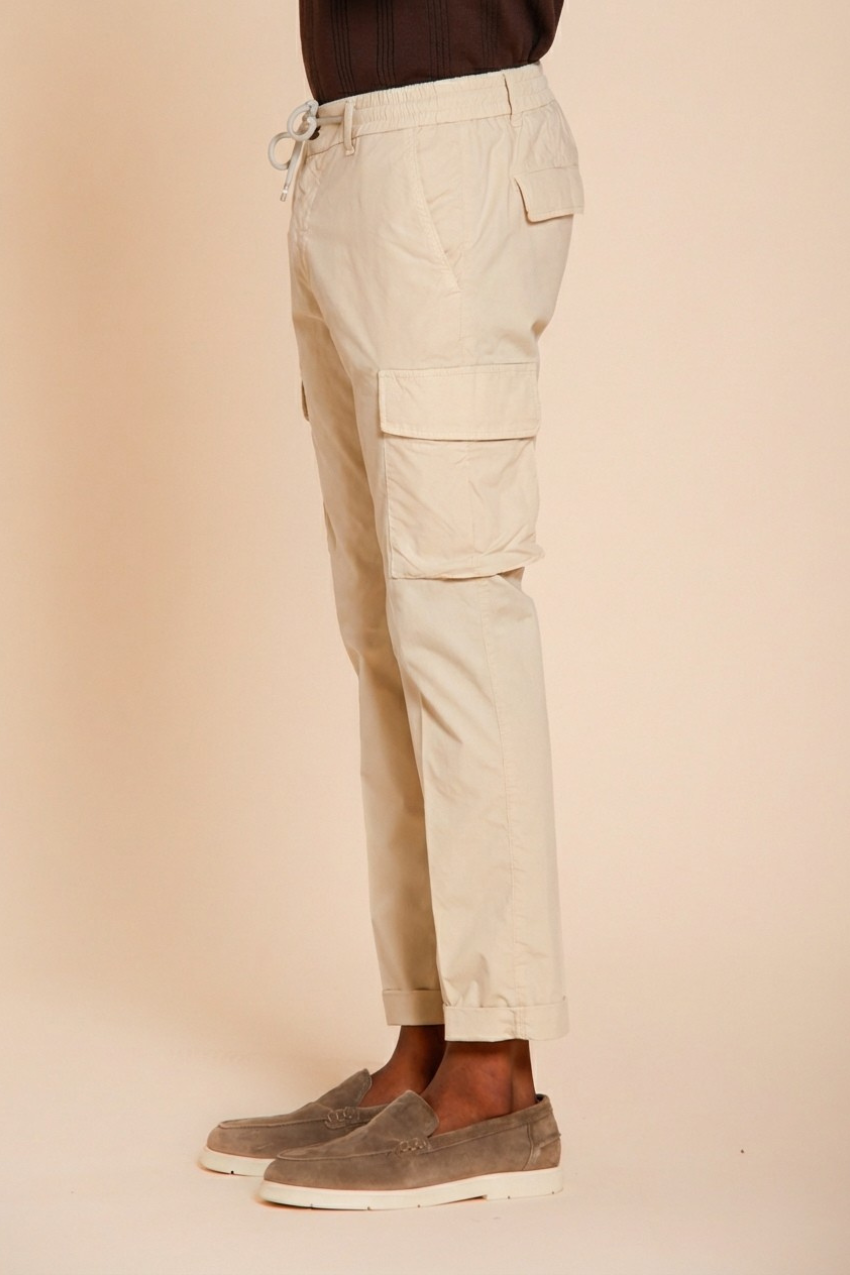 Chile Jogger pantalone cargo uomo in tela paracadute lyocell e cotone extra slim fit