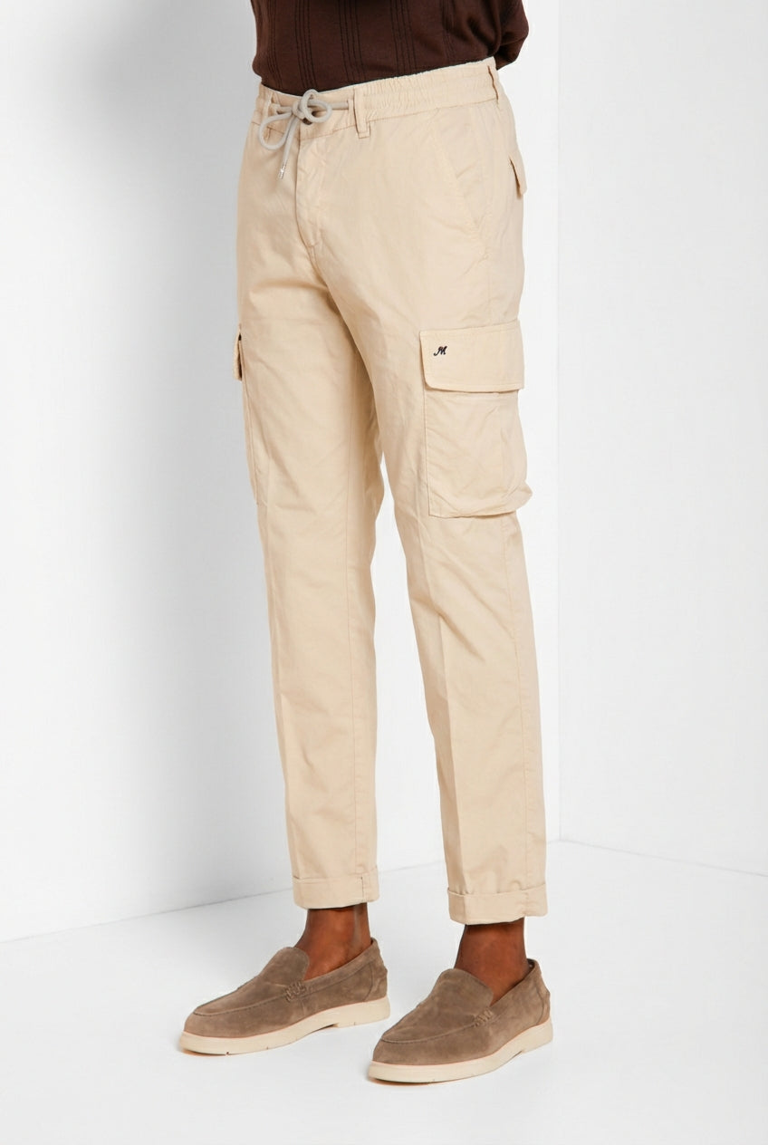 Chile Jogger pantalone cargo uomo in tela paracadute lyocell e cotone extra slim fit