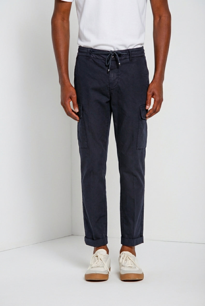 Chile Jogger pantalone cargo uomo in tela paracadute lyocell e cotone extra slim fit