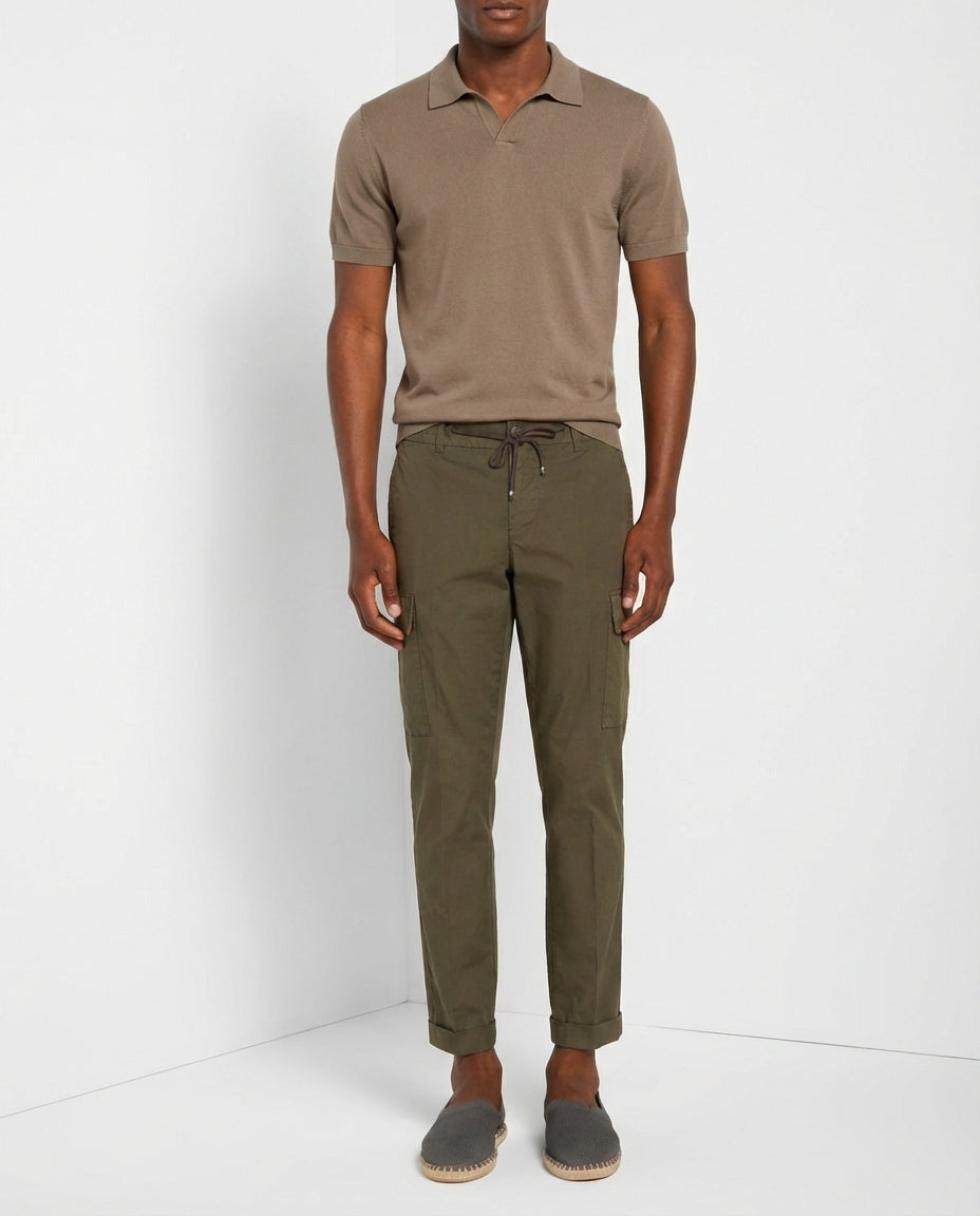 Chile Jogger pantalone cargo uomo in tela paracadute lyocell e cotone extra slim fit