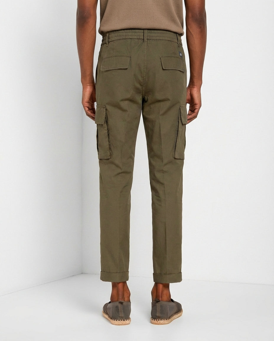 Chile Jogger pantalone cargo uomo in tela paracadute lyocell e cotone extra slim fit