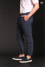 George Elax pantalone cargo uomo brocken di cotone e canapa logo edition carrot fit ①