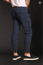 George Elax pantalone cargo uomo brocken di cotone e canapa logo edition carrot fit ①
