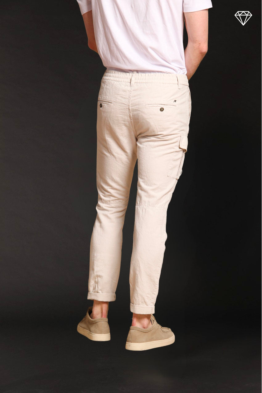 George Elax pantalone cargo uomo brocken di cotone e canapa logo edition carrot fit ①