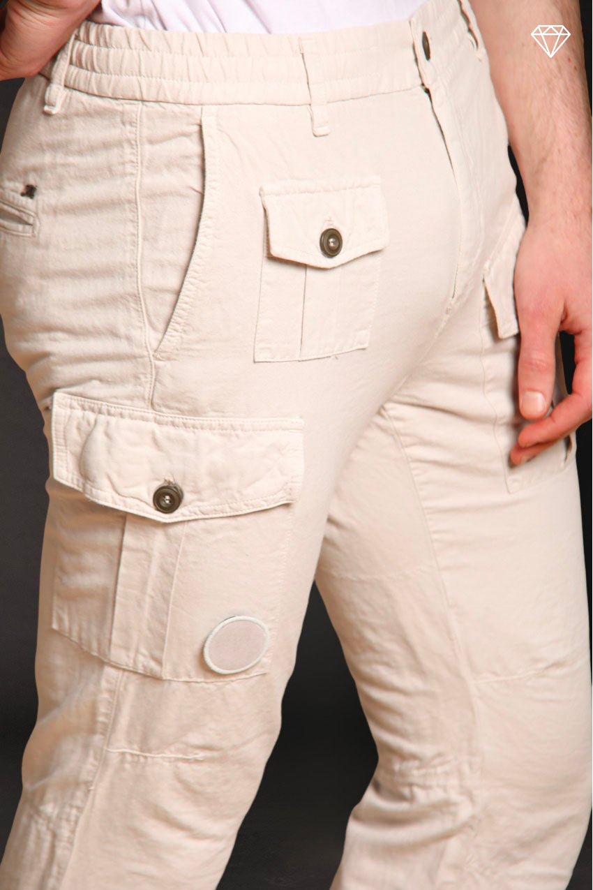 George Elax pantalone cargo uomo brocken di cotone e canapa logo edition carrot fit ①