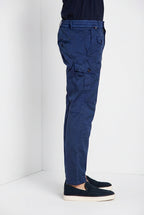 George Coolpocket pantalone cargo jogger uomo in gabardina stretch Logo Edition carrot fit ①